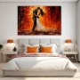 Wall Art titled: Incandescent Passion in a Horizontal format with: Orange, Red, and Vivid Colors; Decoration the Bedroom wall