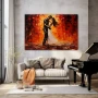 Wall Art titled: Incandescent Passion in a Horizontal format with: Orange, Red, and Vivid Colors; Decoration the Living Room wall