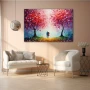 Wall Art titled: Pathways of Hope in a Horizontal format with: Blue, Red, Violet, and Vivid Colors; Decoration the Living Room wall