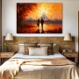 Wall Art titled: Towards the Temple of Love in a Horizontal format with: Yellow, and Brown Colors; Decoration the Bedroom wall