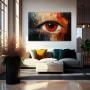 Wall Art titled: Crimson Pupil in a Horizontal format with: Red, and Beige Colors; Decoration the Living Room wall
