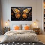 Wall Art titled: Metamorphosis Astral in a Horizontal format with: Blue, Orange, and Black Colors; Decoration the Teenage wall
