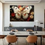 Wall Art titled: Albino Metamorphosis in a Horizontal format with: white, and Red Colors; Decoration the Living Room wall