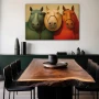 Wall Art titled: Equine Confessions in a Horizontal format with: Red, Green, and Beige Colors; Decoration the Living Room wall