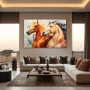 Wall Art titled: Refraction of Nobility in a Horizontal format with: Brown, and Beige Colors; Decoration the Living Room wall