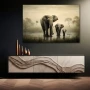 Wall Art titled: The Path of the Giants in a Horizontal format with: Grey, and Monochromatic Colors; Decoration the Sideboard wall