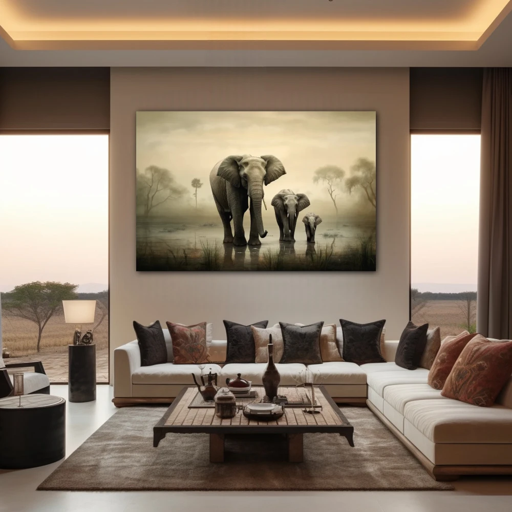 Wall Art titled: The Path of the Giants in a Horizontal format with: Grey, and Monochromatic Colors; Decoration the Living Room wall