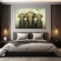 Cuadro Trio majestuoso en formato horizontal con colores Gris, Monocromático; Decorando pared de Habitación dormitorio