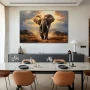 Wall Art titled: Majestic March in a Horizontal format with: Grey, and Brown Colors; Decoration the Living Room wall