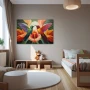 Wall Art titled: Symphony of Vibrant Wings in a Horizontal format with: Purple, Green, and Vivid Colors; Decoration the Nursery wall