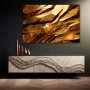 Wall Art titled: Golden Glow in a Horizontal format with: and Golden Colors; Decoration the Sideboard wall