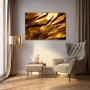 Wall Art titled: Golden Glow in a Horizontal format with: and Golden Colors; Decoration the Living Room wall