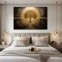 Wall Art titled: Eternal Roots in a Horizontal format with: Golden, and Brown Colors; Decoration the Bedroom wall