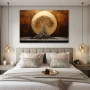 Wall Art titled: The Dawn of Life in a Horizontal format with: Golden, and Brown Colors; Decoration the Bedroom wall