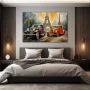 Cuadro Elegancia en Movimiento en formato horizontal con colores Gris, Naranja; Decorando pared de Habitación dormitorio