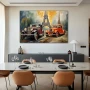 Cuadro Elegancia en Movimiento en formato horizontal con colores Gris, Naranja; Decorando pared de Salón comedor