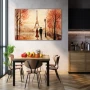 Wall Art titled: Lovers under the Ochre in a Horizontal format with: Brown, and Monochromatic Colors; Decoration the Kitchen wall