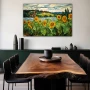 Wall Art titled: Sentinels of the Dawn in a Horizontal format with: Blue, Orange, Green, and Vivid Colors; Decoration the Living Room wall