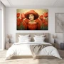 Wall Art titled: Lady of Passion in a Horizontal format with: Red, and Green Colors; Decoration the Bedroom wall