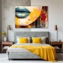 Wall Art titled: Appetizing Crimson in a Horizontal format with: Yellow, Purple, and Red Colors; Decoration the Bedroom wall