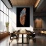 Wall Art titled: Avian Elegance in a Vertical format with: Brown, and Black Colors; Decoration the Restaurant wall