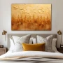 Wall Art titled: Spiritual Flow in a Horizontal format with: Golden, and Brown Colors; Decoration the Bedroom wall