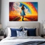 Wall Art titled: Hope Beyond in a Horizontal format with: Blue, Orange, and Vivid Colors; Decoration the Bedroom wall