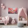 Cuadro Navegantes de Almohadas Rosas en formato horizontal con colores Celeste, Naranja, Rosa; Decorando pared de Dormitorio Bebe