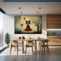 Wall Art titled: Whiskers in Wonderland in a Horizontal format with: Grey, and Red Colors; Decoration the Kitchen wall