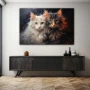 Wall Art titled: Velvety Whispers in a Horizontal format with: white, Brown, and Black Colors; Decoration the Sideboard wall