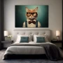 Wall Art titled: Dandy of the Alley in a Horizontal format with: white, and Green Colors; Decoration the Bedroom wall