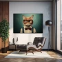 Wall Art titled: Dandy of the Alley in a Horizontal format with: white, and Green Colors; Decoration the Living Room wall