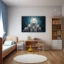 Wall Art titled: Guardians of the Essence in a Horizontal format with: Blue, white, and Navy Blue Colors; Decoration the Nursery wall