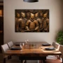 Wall Art titled: Terracotta Warriors in a Horizontal format with: and Golden Colors; Decoration the Living Room wall