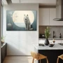 Wall Art titled: Twilight Guardian in a Horizontal format with: white, Grey, and Monochromatic Colors; Decoration the Kitchen wall