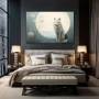 Wall Art titled: Twilight Guardian in a Horizontal format with: white, Grey, and Monochromatic Colors; Decoration the Bedroom wall