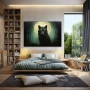 Wall Art titled: The Soul of the Night in a Horizontal format with: white, Black, and Green Colors; Decoration the Teenage wall