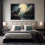 Wall Art titled: Omen of Dawn in a Horizontal format with: white, Grey, and Monochromatic Colors; Decoration the Bedroom wall