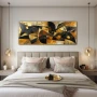 Wall Art titled: Fragments of a Dream in a Elongated format with: Golden, Brown, and Black Colors; Decoration the Bedroom wall