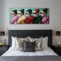 Wall Art titled: Divas of the Century in a Elongated format with: Purple, Red, and Pastel Colors; Decoration the Bedroom wall