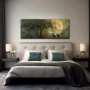 Wall Art titled: Midnight Guardians in a Elongated format with: white, Brown, and Green Colors; Decoration the Bedroom wall