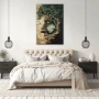 Wall Art titled: Roots of Being in a Vertical format with: Brown, Green, and Beige Colors; Decoration the Bedroom wall