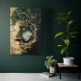Wall Art titled: Roots of Being in a Vertical format with: Brown, Green, and Beige Colors; Decoration the Living Room wall