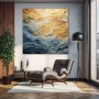 Wall Art titled: Maritime Symphony in a Square format with: Yellow, and Blue Colors; Decoration the Living Room wall