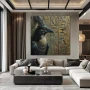 Wall Art titled: Pharaoh's Legacy in a Square format with: Green, and Monochromatic Colors; Decoration the Living Room wall