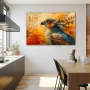 Wall Art titled: Divine Twilight Flight in a Horizontal format with: and Orange Colors; Decoration the Kitchen wall