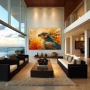 Wall Art titled: Divine Twilight Flight in a Horizontal format with: and Orange Colors; Decoration the Living Room wall