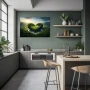 Wall Art titled: Love for Nature in a Horizontal format with: and Green Colors; Decoration the Kitchen wall