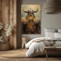 Wall Art titled: Veiled Valiance in a Vertical format with: Golden, and Brown Colors; Decoration the Bedroom wall