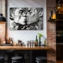 Wall Art titled: Labyrinth of Passions in a Horizontal format with: Black and White, and Monochromatic Colors; Decoration the Bar wall